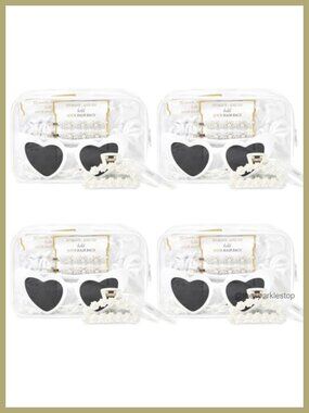 Pearl Gift Set Bridesmaid Proposal Bag Clear Makeup Toiletry Bag Claw Clip